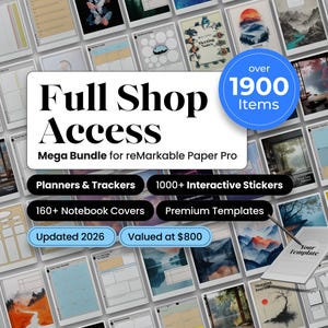 Productivity Bundle for reMarkable Paper Pro Template 2026 Planner for reMarkable Pro Template PDF Project Planner Journal Ultimate Bundle