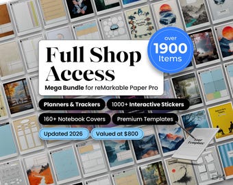 Productivity Bundle for reMarkable Paper Pro Template 2026 Planner for reMarkable Pro Template PDF Project Planner Journal Ultimate Bundle