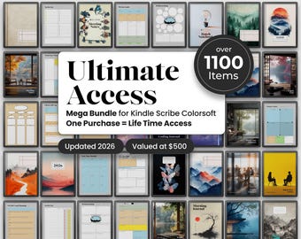 Productivity Bundle for Kindle Scribe Colorsoft | 1100+ Items (Digital Download)