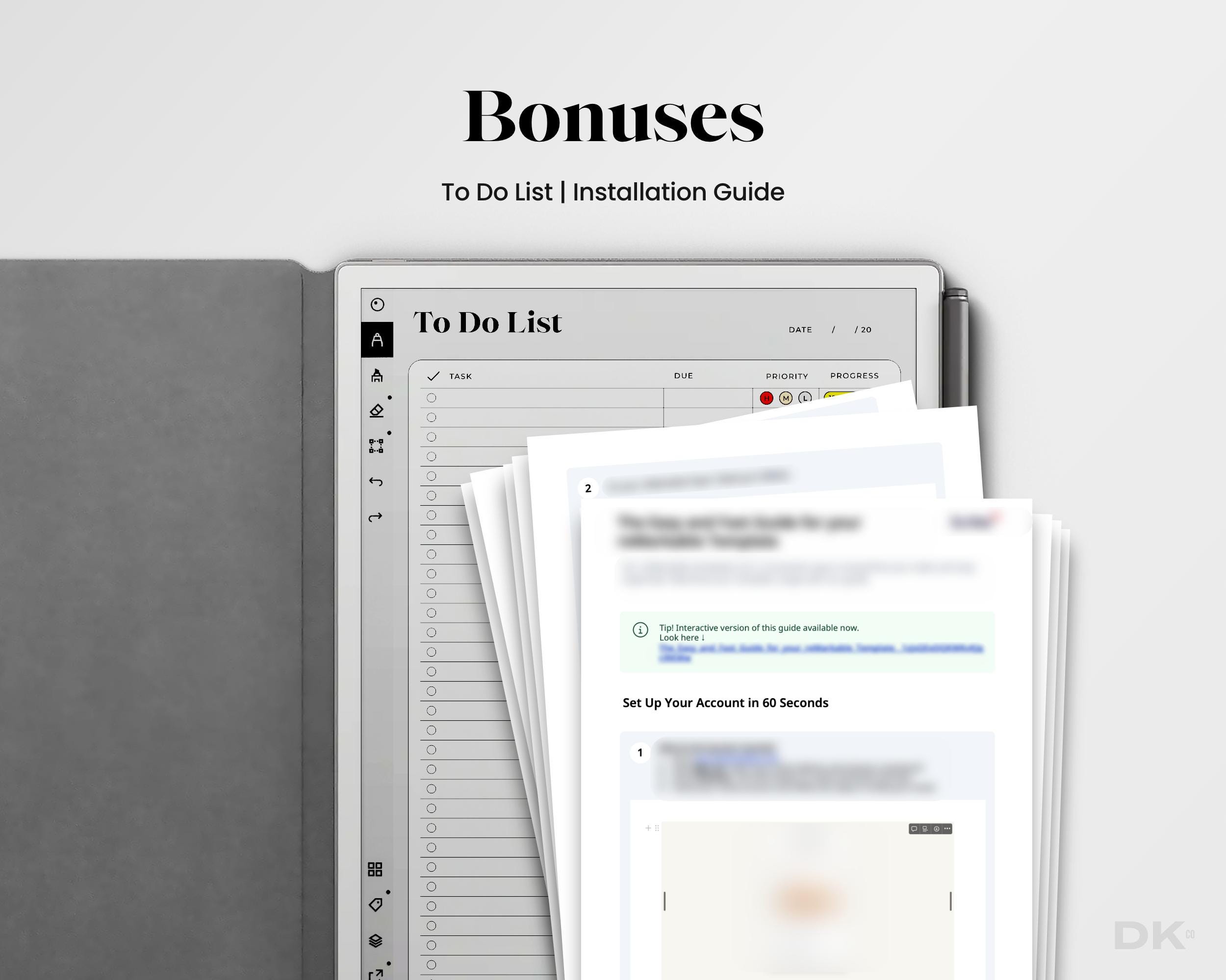 Task Manager for Remarkable Pro Template to Do List Notes Work Priority ...
