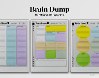 Brain Dump for reMarkable Paper Pro Template Brain Dump Digital Planner Checklist Template Organizer for rMPP Toolbar Wide Space Rule