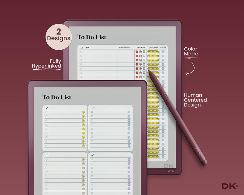To Do List Template for Kindle Scribe Colorsoft To Do Notes for Kindle Checklist Task Tracker Bundle Business Planner Journal Workflow