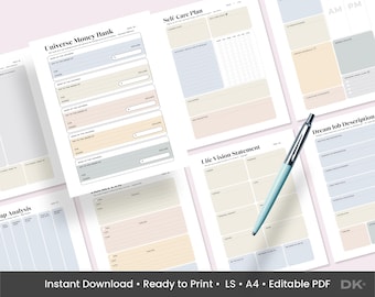 Vision Board Planner Pages Vision Book Plan Gratitude Dream Board Manifestation Law of Attraction Goal Mindfulness Journal Printable Planner