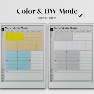 Work Day Planner for reMarkable Paper Pro Template Work Day Schedule Organizer for reMarkable Pro Tracker Work Day Checklist Management rMPP
