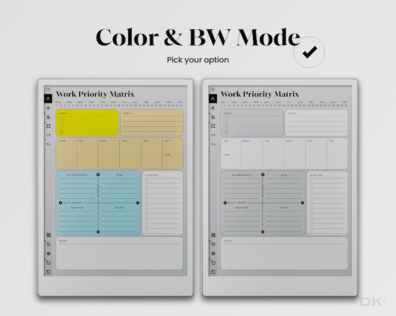 Work Day Planner for reMarkable Paper Pro Template Work Day Schedule Organizer for reMarkable Pro Tracker Work Day Checklist Management rMPP