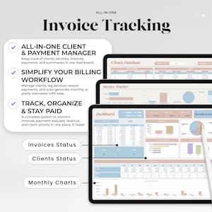 Client Tracker and Invoice Dashboard for Google Sheets Small Business ...