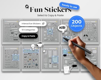 Stickers for reMarkable Paper Pro Template Stickers for reMarkable Pro Shapes Copy Paste Fun Visuals To Do reMarkable Notebook rmdoc