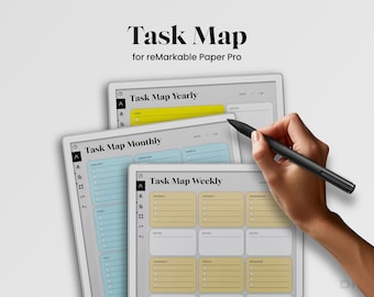Modèle de liste des tâches pour le papier reMarkable Pro pour liste de tâches, planificateur simple qui s'adapte à la liste des tâches reMarkable Pro, modèle hebdomadaire mensuel annuel pour rMPP