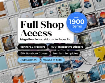 Productivity Bundle for reMarkable Paper Pro Template 2026 Planner for reMarkable Pro Template PDF Project Planner Journal Ultimate Bundle