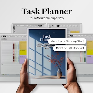 Planner PDF per reMarkable Paper Pro Modello Programma giornaliero Bullet Journal Organizzatore digitale Spread settimanale Tracker attività Nota Flusso di lavoro