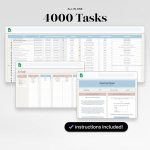Task Tracker and Daily Workflow Spreadsheet for Google Sheets Project Management Template for Small Business Professional Productivity Tool