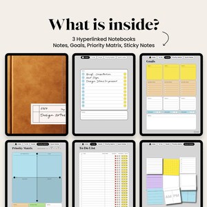 Hyperlinked Notebook Bundle for Goodnotes Minimalist iPad Notebook Digital Journal Template for Notability Planner Note Taking Set