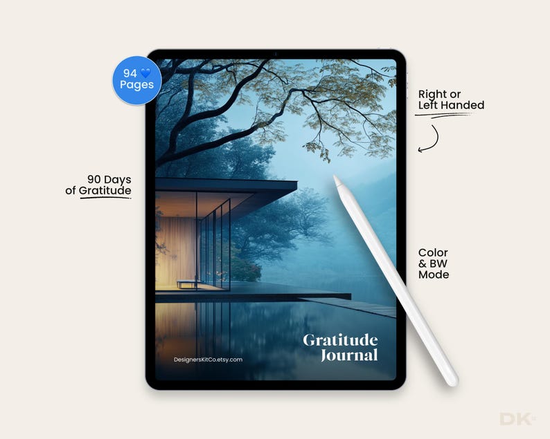 Gratitude Journal Digital Template for Goodnotes Gratitude Worksheet Prompts Gratitude Tracker List Manifesting Journal for Notability iPad