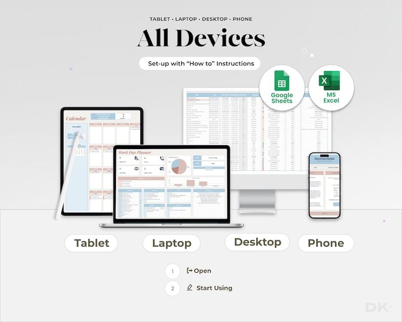 Task Tracker and Daily Workflow Spreadsheet for Google Sheets Project Management Template for Small Business Professional Productivity Tool