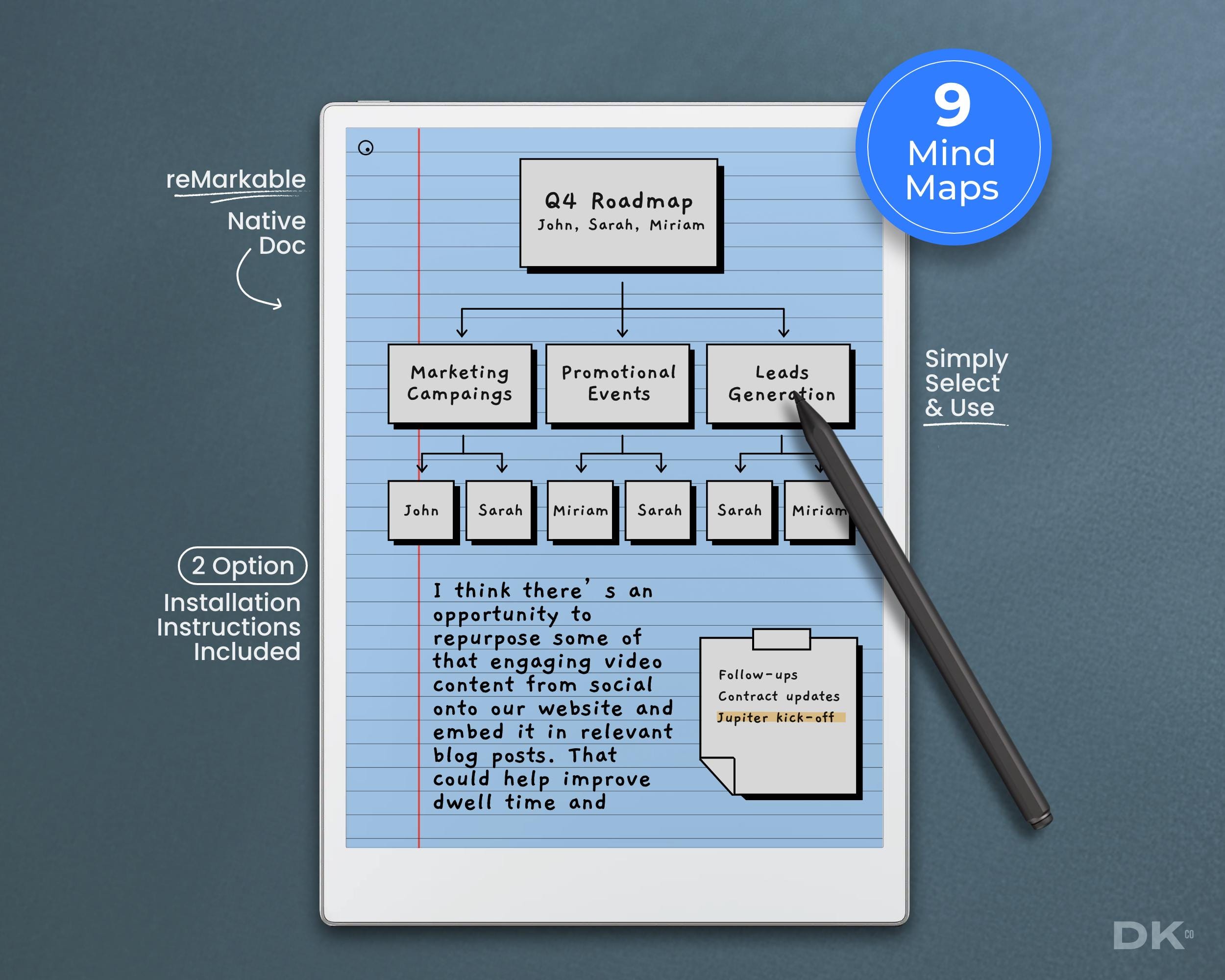 Creative Mind Map Paper Mind Map for Remarkable Paper Pro Template Mind Mapping Sticker for ...