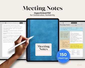 Goodnotesプランナー向けビジネスメモ作成、会議メモ、Notabilityノートブックデザインテンプレート、デジタルタスクマネージャー、会議議事録プランナー