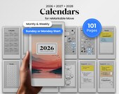 Weekly Calendar Planner for reMarkable Move Template Monthly Calendar fits reMarkable Pro Move Yearly Planner 2026 2027 Template To Do Icons