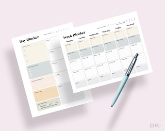 TimeBlock Pro Daily Weekly Time Blocking Planner Hourly Schedule Time Block Printable Digital Planners and More!