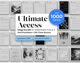 Template Bundle for reMarkable Pure and reMarkable 2: 1000+ Digital Planners, Layouts (Digital Download)