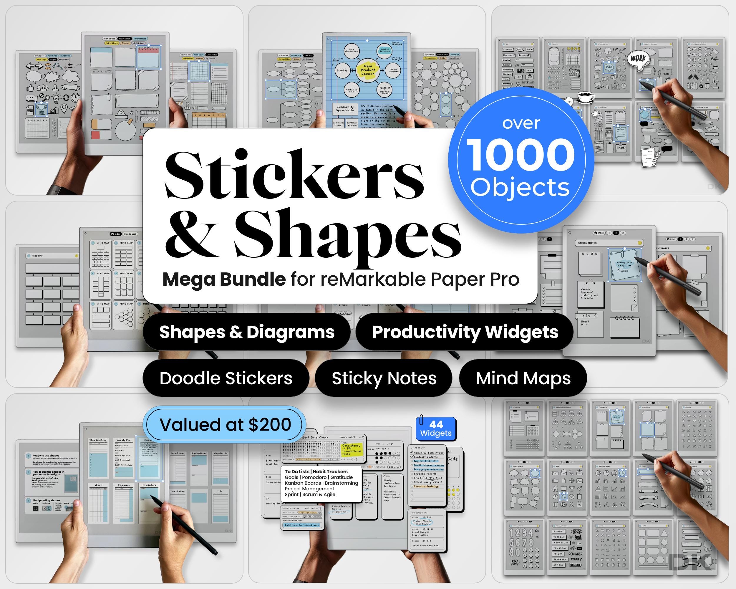 Stickers Bundle for Remarkable Paper Pro Template Stickers for ...