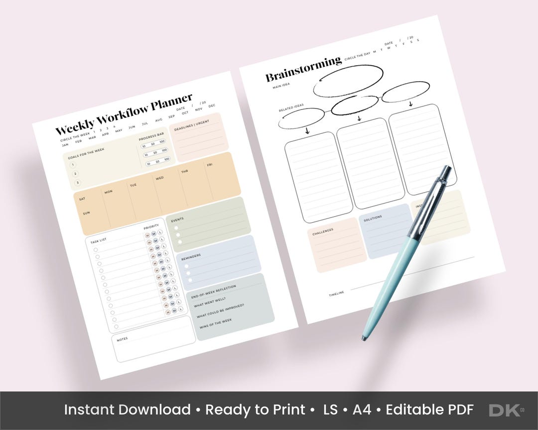 Editable Work Planner Printable Work Day Schedule Template Daily ...