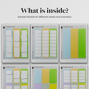 Kanban Board for reMarkable Paper Pro Template Kanban Board Digital Planner Checklist Template Organizer for rMPP Toolbar Wide Space Rule