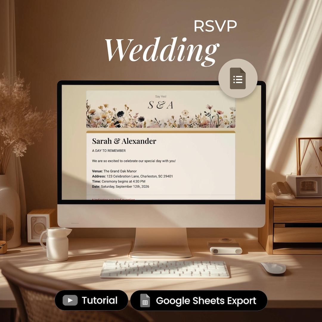 Wedding Rsvp Form Example Easy DIY Wedding RSVP for Google Forms Simple Guest Management ...