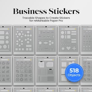 Custom Stickers for reMarkable Pro Template Traceable Shapes Visuals for reMarkable Template Shapes Business eink Sticker To Be Traced PDF