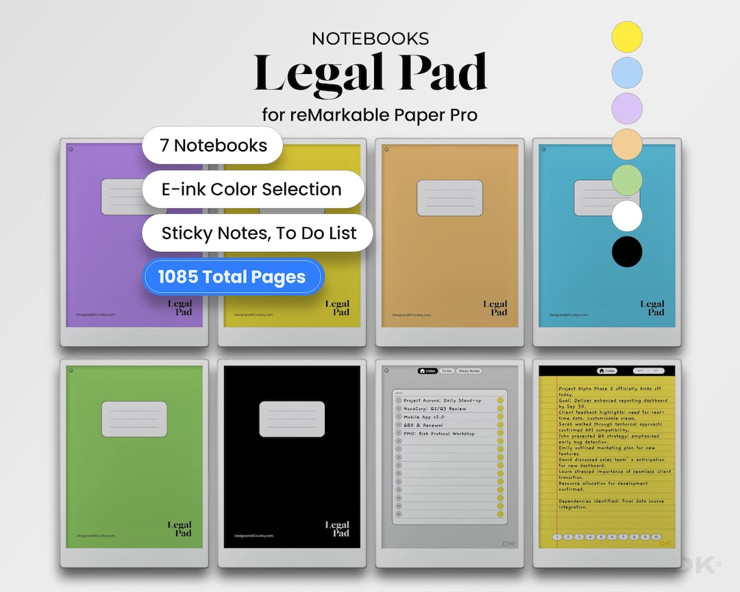 Creative Notebook Rulings Legal Pad Notebook Set for Remarkable Paper Pro Template Legal Pad ...