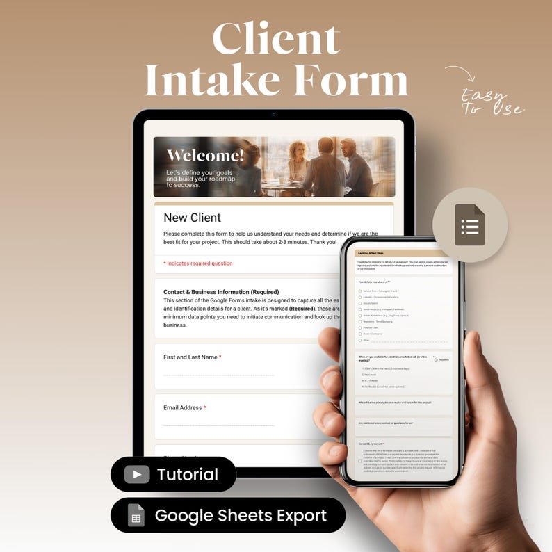 Client Intake Form for Google Forms Automated Onboarding Template for ...