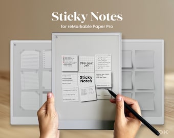 Sticky Notes for reMarkable Pro Template Sticker Note eink List Notebook for reMarkable Template Planner Toolbar Wide Rule BW Dark Mode
