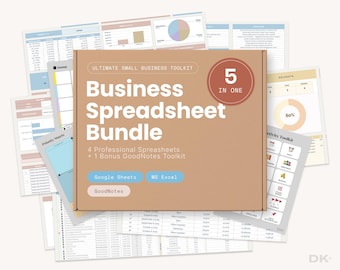 Small Business Professional Bundle for Google Sheets Excel Client Tracker Invoice Project Management Tax Tracker Daily Planner Freelancer