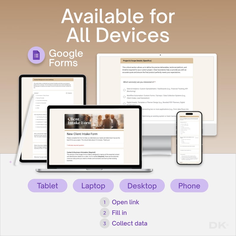 Client Intake Form Google Forms for Coaching Consultation Editable Onboarding Questionnaire Service Business Client Information Template