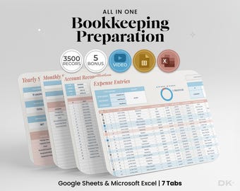 Ultimate Bookkeeping Spreadsheet for Google Sheets Profit and Loss Tracker for Small Business Revenue Organizer and Bookkeeping Ledger Tool