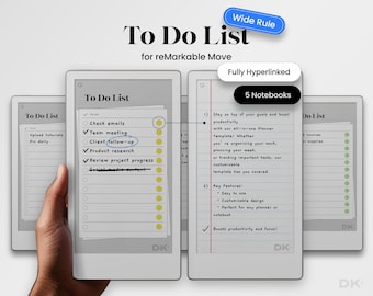 Plantilla de lista de tareas pendientes para reMarkable Move Notas de lista de tareas pendientes para reMarkable Paper Pro Move Lista de verificación Paquete de seguimiento de tareas pendientes Planificador empresarial