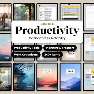 Productivity Bundle for Goodnotes Digital Planner for Notability Daily Weekly Organizer Hyperlinked PDF Notebook Starter Pack iPad