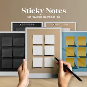 Post-it adesivi per il modello reMarkable Pro, Post-it adesivo, elenco di inchiostri, notebook per il modello rMPP, barra degli strumenti del pianificatore, modalità colore dello spazio, Post-it