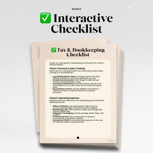 Small Business Spreadsheet Tax Preparation Digital Template Excel Accounting System Organization Financial Tracking Tool Entrepreneur