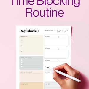 Time Block Planner Printable Daily Time Blocking Schedule Template ...