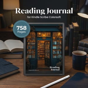 Reading Journal for Kindle Scribe Colorsoft Book Tracker Review Template Reading Goals Bibliophile Quote Collector