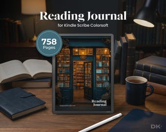 Reading Journal for Kindle Scribe Colorsoft Book Tracker Review Template Reading Goals Bibliophile Quote Collector