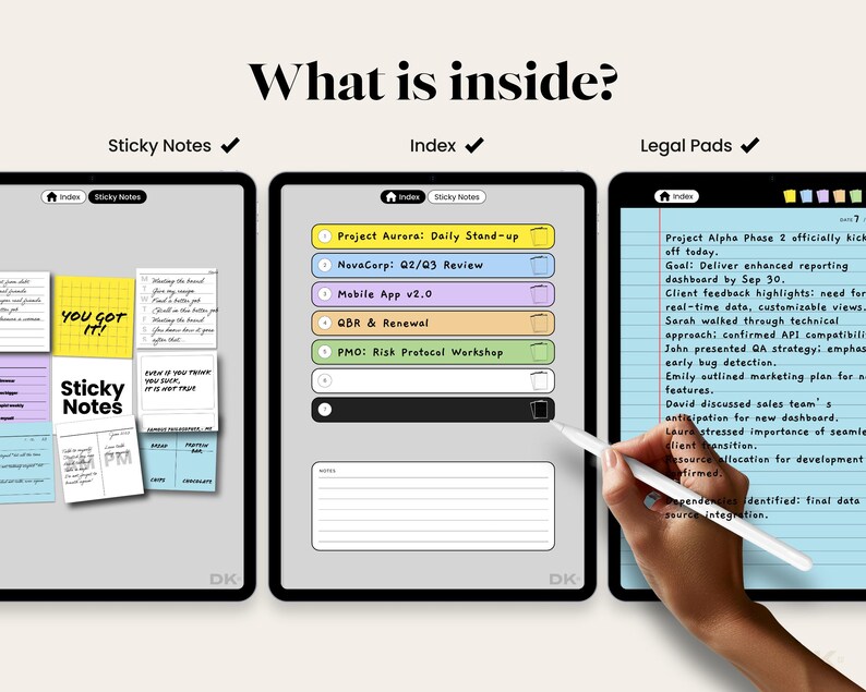 Legal Pad Planner for Goodnotes Template Memo Pad Digital Paper for Notability iPad Note Taking Template Hyperlinked Planner Pad Legal Notes
