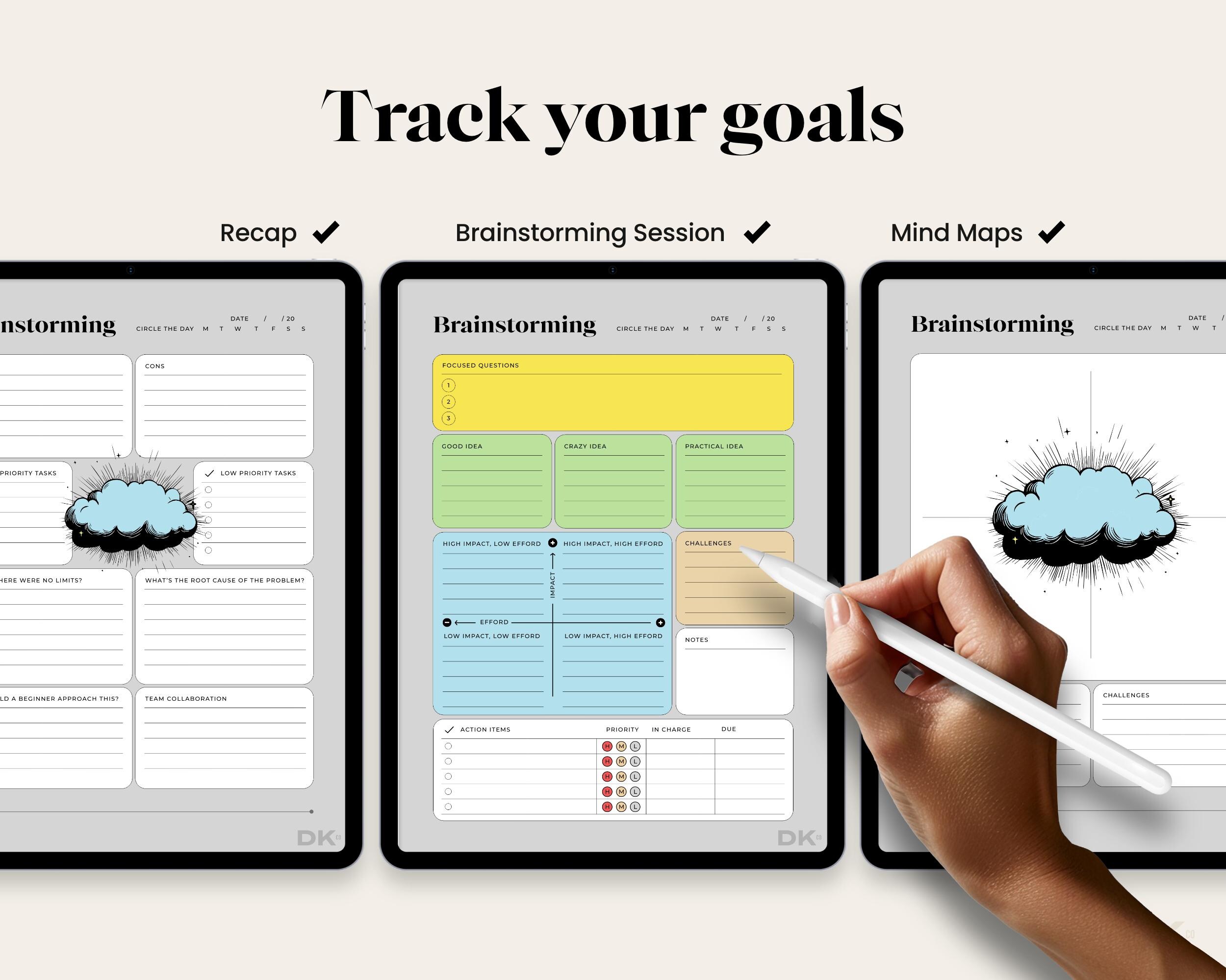Brainstorming for Goodnotes Template Brainstorm Planner for Notability ...