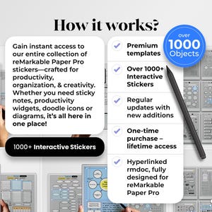 Stickers Bundle for reMarkable Paper Pro Template Stickers for reMarkable Pro Shapes Copy Paste Icon Visuals To Do reMarkable Notebook rmdoc