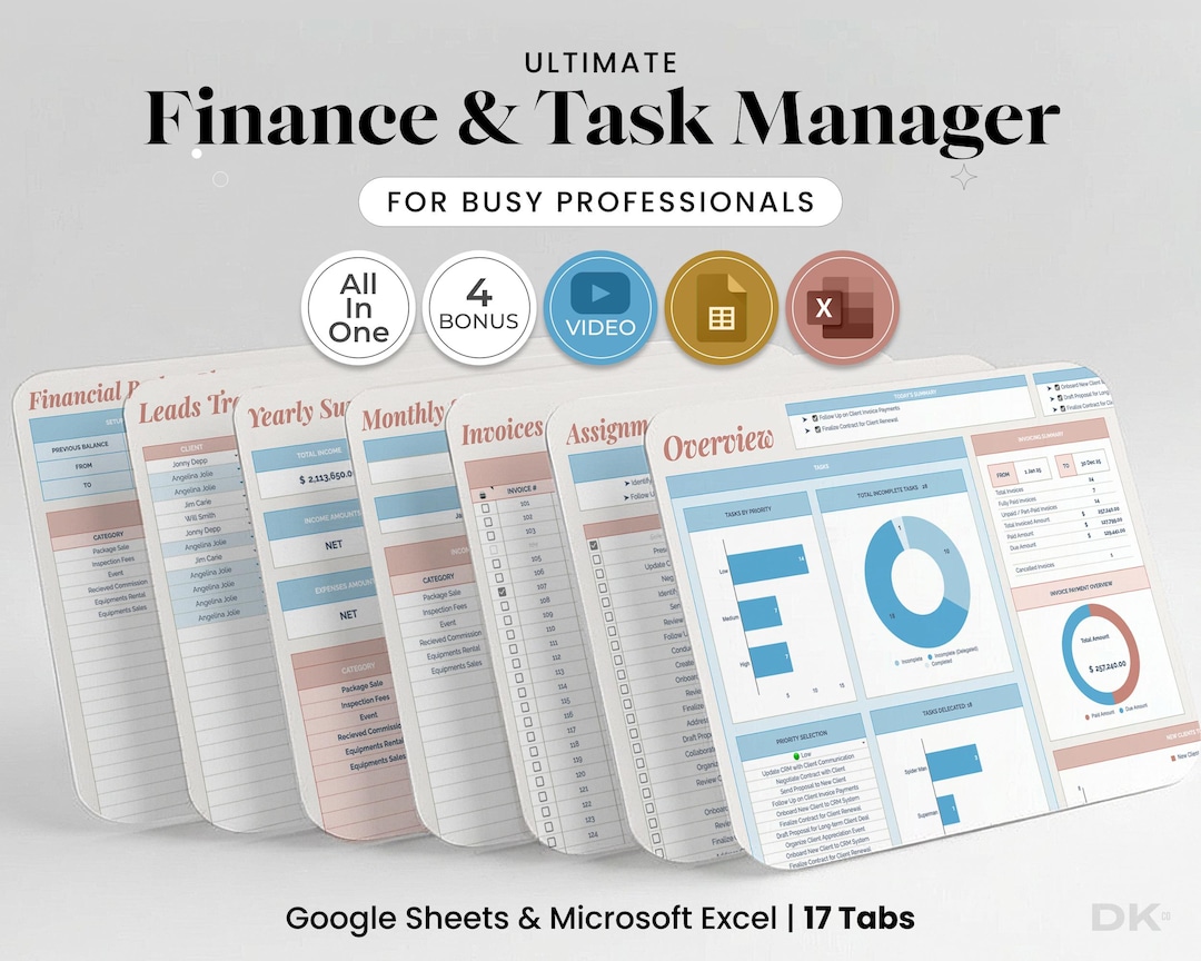 Easy Bookkeeping Template for Small Business Finance Spreadsheet Income ...