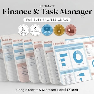 Easy Bookkeeping Template for Small Business Finance Spreadsheet Income and Expense Tracker for Google Sheets Excel Profit and Loss Tracker