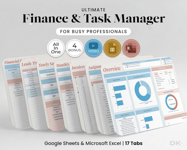 Easy Bookkeeping Template for Small Business Finance Spreadsheet Income ...