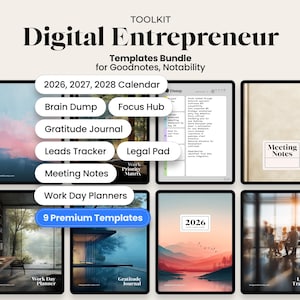 Arbeitsplaner für Goodnotes, Digitaler Arbeitsplaner 2026, Vorlage, Projekt Digitaler Planer für Unternehmer für Notability, Arbeitspaket-Projekttool