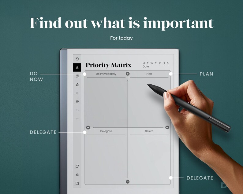 Priority Matrix for Remarkable 2 Template Task Tracker Planner ...