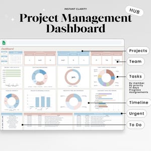 Timeline and Gantt chart view from the project management template, showing project phases and deadlines mapped across dates to help small business teams plan schedules visually.
